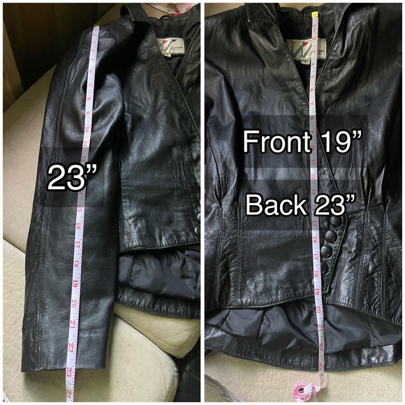 Wilson’s 80s 90s Puff sleeve Power Shoulder Leather Jacket Snap Corset Moto S - Picture 8 of 9